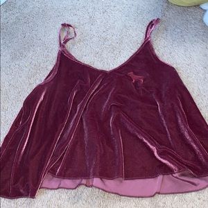 PINK velvet tank top